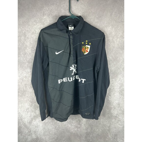 Maillot Rugby STADE TOULOUSAIN Noir 2011 NIKE cotton PEUGEOT Vintage Size L - Picture 1 of 5